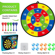 Large Kids Dart Board with Sticky Balls & Darts - Indoor/Outdoor Fun Toy