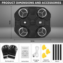 Wall-Mounted Bluetooth Music Boxing Machine with Gloves for Kids & Adults