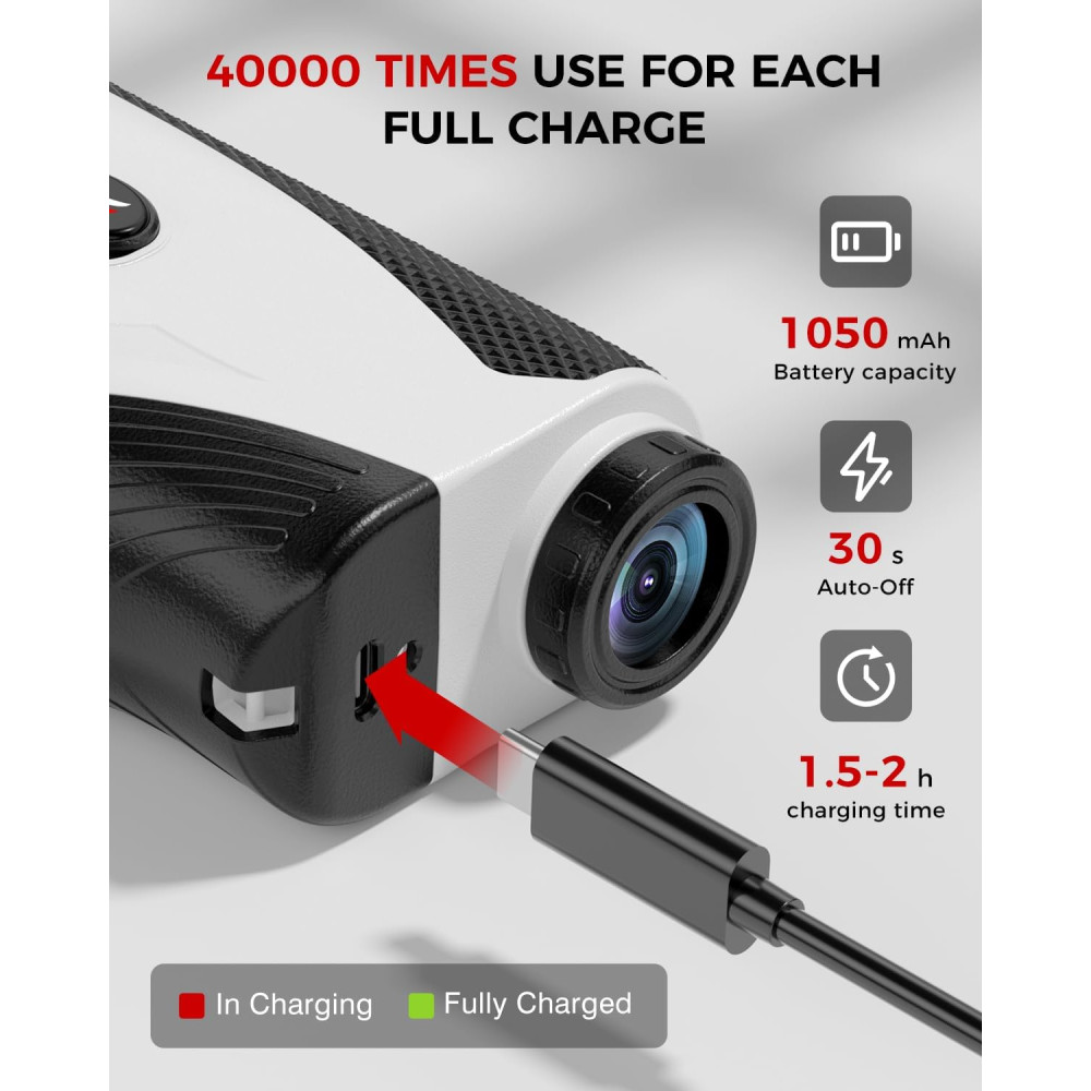 1200 Yards Golf Rangefinder with Slope, 7X Magnification, IP54 Waterproof