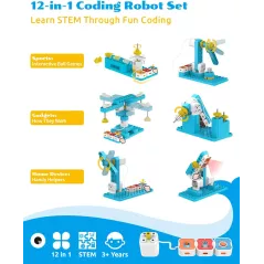 WhalesBot A3 : Robot Coding Éducatif 12-en-1 pour Enfants