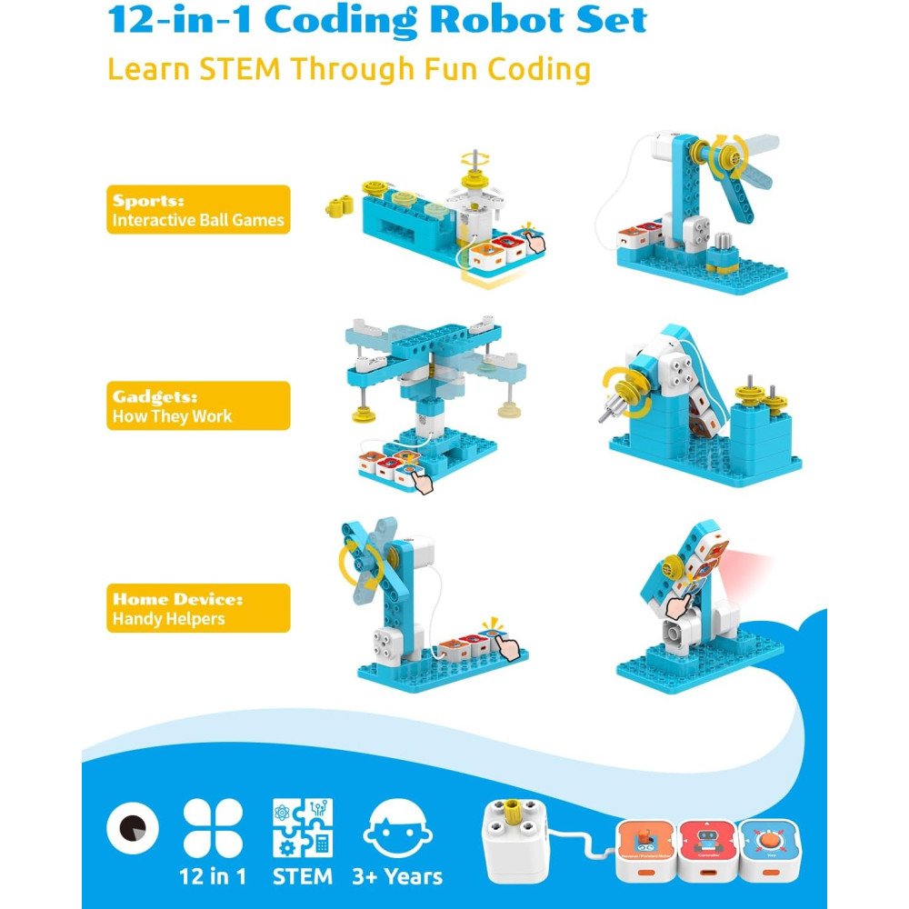 WhalesBot A3 : Robot Coding Éducatif 12-en-1 pour Enfants