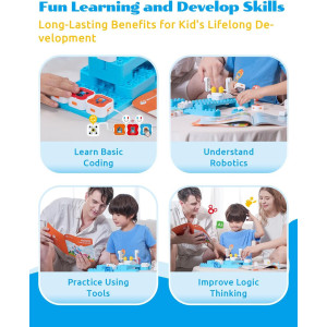 WhalesBot A3 12-in-1 STEM Coding Robot Kit for Kids Ages 3-6