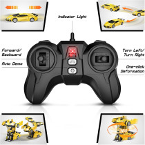 Voiture Télécommandée Robot Jaune 360° LED Cadeau Noël Enfant