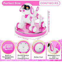 Contixo R3 Robot Chien Jouet Interactif Enfants 3-12 Ans Rose