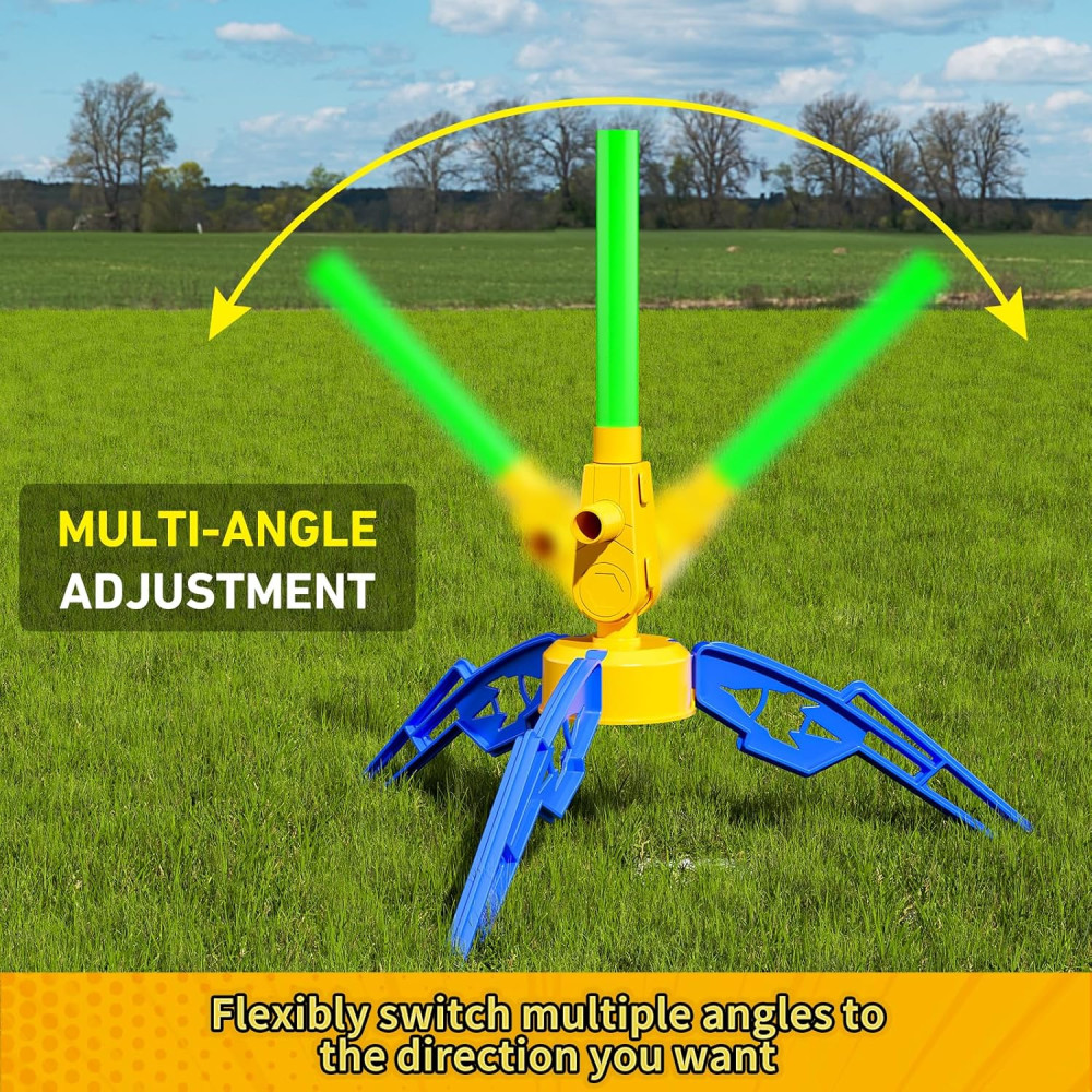 Kids Rocket Launcher Toy – Launch 100 Ft, 8 Foam Rockets & Stand