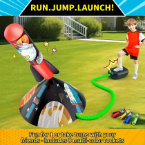 Kids Rocket Launcher Toy – Launch 100 Ft, 8 Foam Rockets & Stand