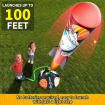 Kids Rocket Launcher Toy – Launch 100 Ft, 8 Foam Rockets & Stand