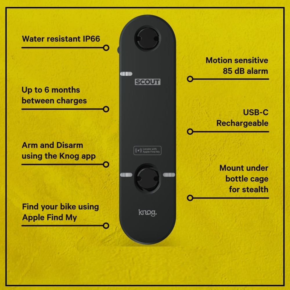 Knog Scout Bike Alarm & Finder – 85dB Motion-Activated Bicycle Tracker