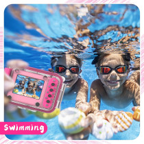 Waterproof Kids Digital Camera 20MP 180° Flip Selfie Toy for Ages 3-12