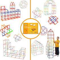 RAINBOW TOYFROG 300-Pc STEM Straw Building Set for Kids & Autism