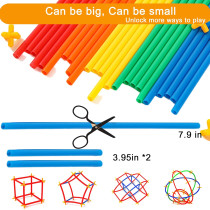 RAINBOW TOYFROG 300-Pc STEM Straw Building Set for Kids & Autism