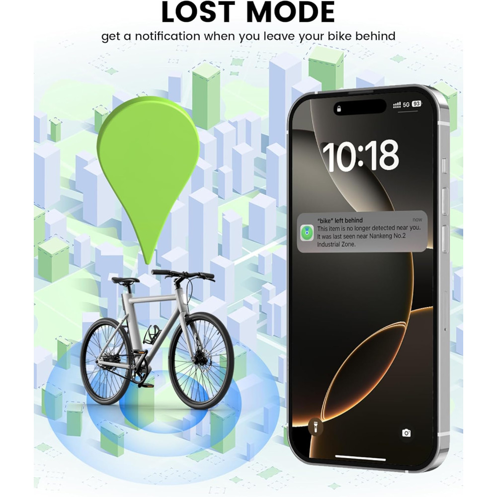 Ravemen Rechargeable Bike Tracker for Apple Find My – 8-Month Battery