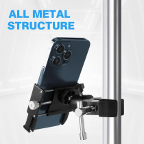 Universal All-Metal Phone Holder Clamp for Golf Cart & Bikes Handlebar