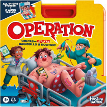 Operation Electronic Board Game with Carrying Case | 2 Play Modes | Ages 6+