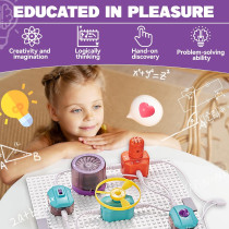 SMILESSKIDDO 45 PCS Circuit Board Kit for Kids – 100+ STEM Projects