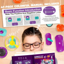 SMILESSKIDDO 45 PCS Circuit Board Kit for Kids – 100+ STEM Projects
