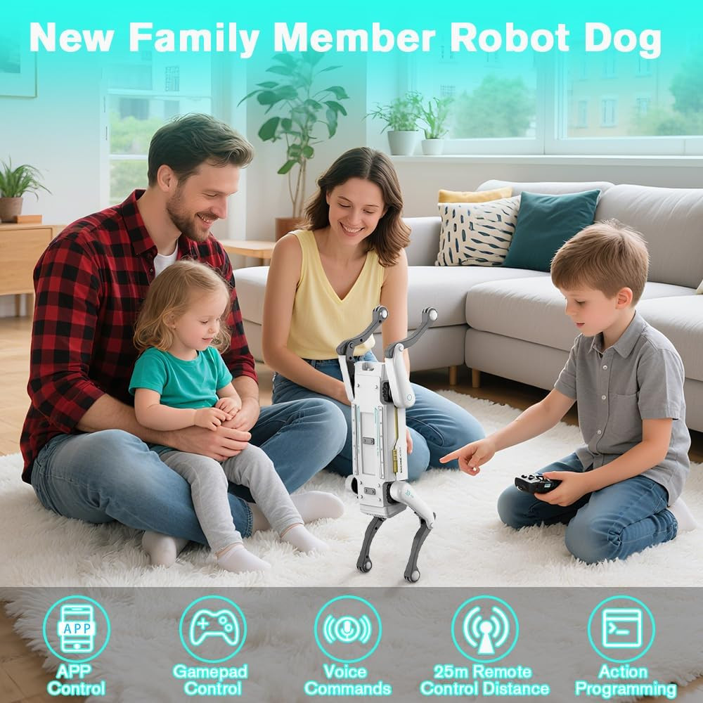 Robot Chien Interactif Rechargeable avec Télécommande & Voix