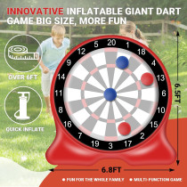 Giant Dart Board Gonflable 6,5FT – Jeux Extérieurs Famille