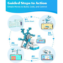 WhalesBot D1 STEM Coding Robot Kit for Kids – 21-in-1, App-Controlled