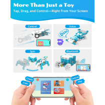 WhalesBot D1 STEM Coding Robot Kit for Kids – 21-in-1, App-Controlled