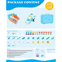 WhalesBot B3 Pro STEM Robot Kit for Kids 4-6 | 99-Piece Coding Toy