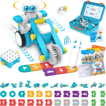 WhalesBot B3 Pro STEM Robot Kit for Kids 4-6 | 99-Piece Coding Toy