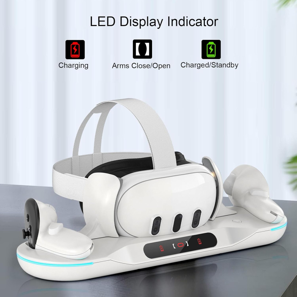 Auto-Clamping Charging Dock for Meta Quest 3 & Controller Accessories Auto-Clamping Charging Dock for Meta Quest 3 & Controller Accessories