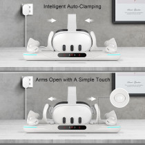 Auto-Clamping Charging Dock for Meta Quest 3 & Controller Accessories