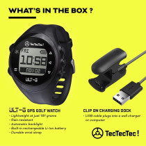 TecTecTec ULT-G Golf GPS Watch - Lightweight, Stylish, Durable & Preloaded