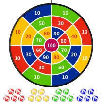 TEMI 29 Large Dart Board for Kids with 20 Balls – Fun Indoor & Outdoor Toy