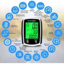 Compteur vélo filaire LCD km/h MPH avec fonctions multiples