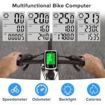 Compteur vélo filaire LCD km/h MPH avec fonctions multiples