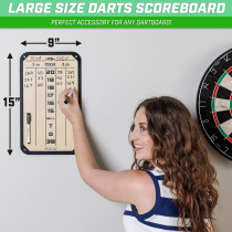 GoSports Dry Erase Steel Darts Scoreboard with 2 Magnetic Markers