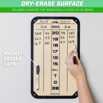 GoSports Dry Erase Steel Darts Scoreboard with 2 Magnetic Markers