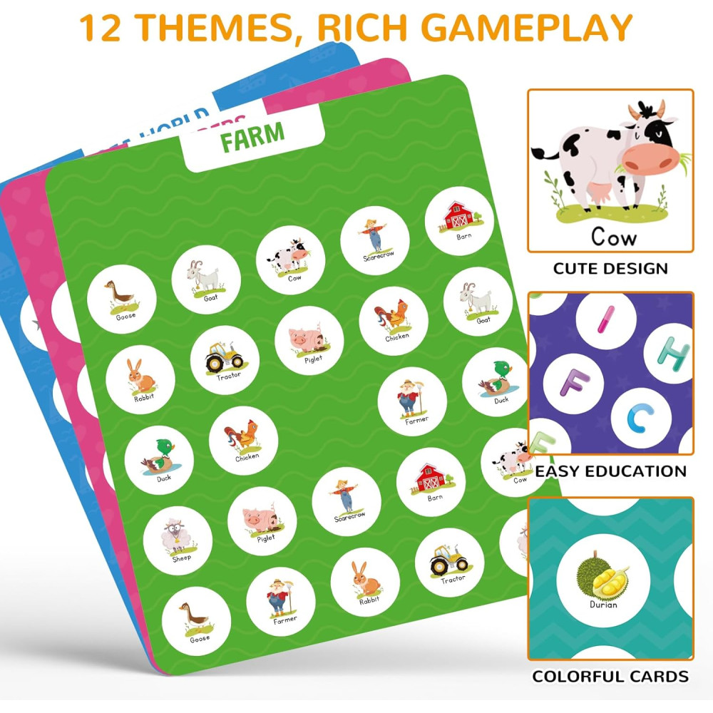 Matching Memory Game for Kids 3-8 | Travel Toy & Wooden Board Game