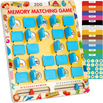 Matching Memory Game for Kids 3-8 | Travel Toy & Wooden Board Game