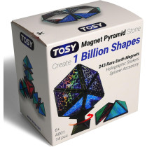 TOSY Magnet Pyramid Stone - 14pcs STEM Puzzle with 243 Magnets & Holographic Tiles