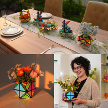 TOSY Magnet Pyramid Stone - 14pcs STEM Puzzle with 243 Magnets & Holographic Tiles