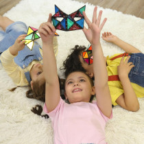 TOSY Magnet Pyramid Stone - 14pcs STEM Puzzle with 243 Magnets & Holographic Tiles
