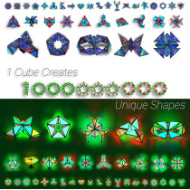 TOSY Magnet Pyramid Stone - 14pcs STEM Puzzle with 243 Magnets & Holographic Tiles