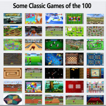 16-Bit Handheld Game Console 3 Screen Preloaded 100 Retro Games Blue