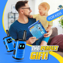Kids Walkie Talkies for Boys - Mini Robots 2 Pack Birthday Gifts Ages 3-8