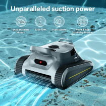 Cordless Robotic Pool Cleaner 180W, 45,000Pa Suction & Sonar Navigation