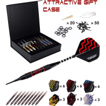 Turnart Professional Soft Tip Darts Set – 9 PCS with Extras & Case