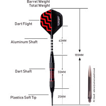 Turnart Professional Soft Tip Darts Set – 9 PCS with Extras & Case