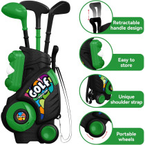 Set de Golf Liberry Enfant avec Tapis et Chariot Noir