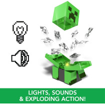 Mattel Minecraft RC Creeper Toy with Lights, Sounds & DLC Code