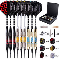 Turnart Darts Plastic Tip Soft Tip Set – 9 Pcs, 50 Extra Tips & Case