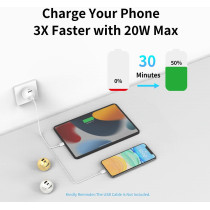 Chargeur Murale 20W GaN III Double Port Rapide pour iPhone & Plus