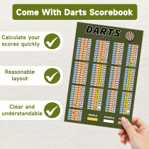 Darts Scoreboard Dry Erase for 301, 501 & Cricket + Scorebook & 2 Pens